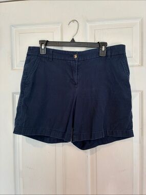 J. Crew Size 10  Navy Casual Cotton Blend Bermuda Shorts